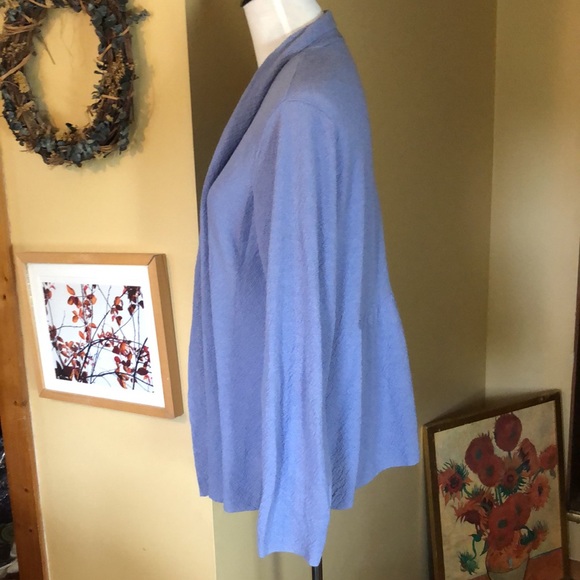 EILEEN FISHER size XL Cardigan  Ooen Front  Lavender Wool Crepe cozy yearround - Picture 6 of 14